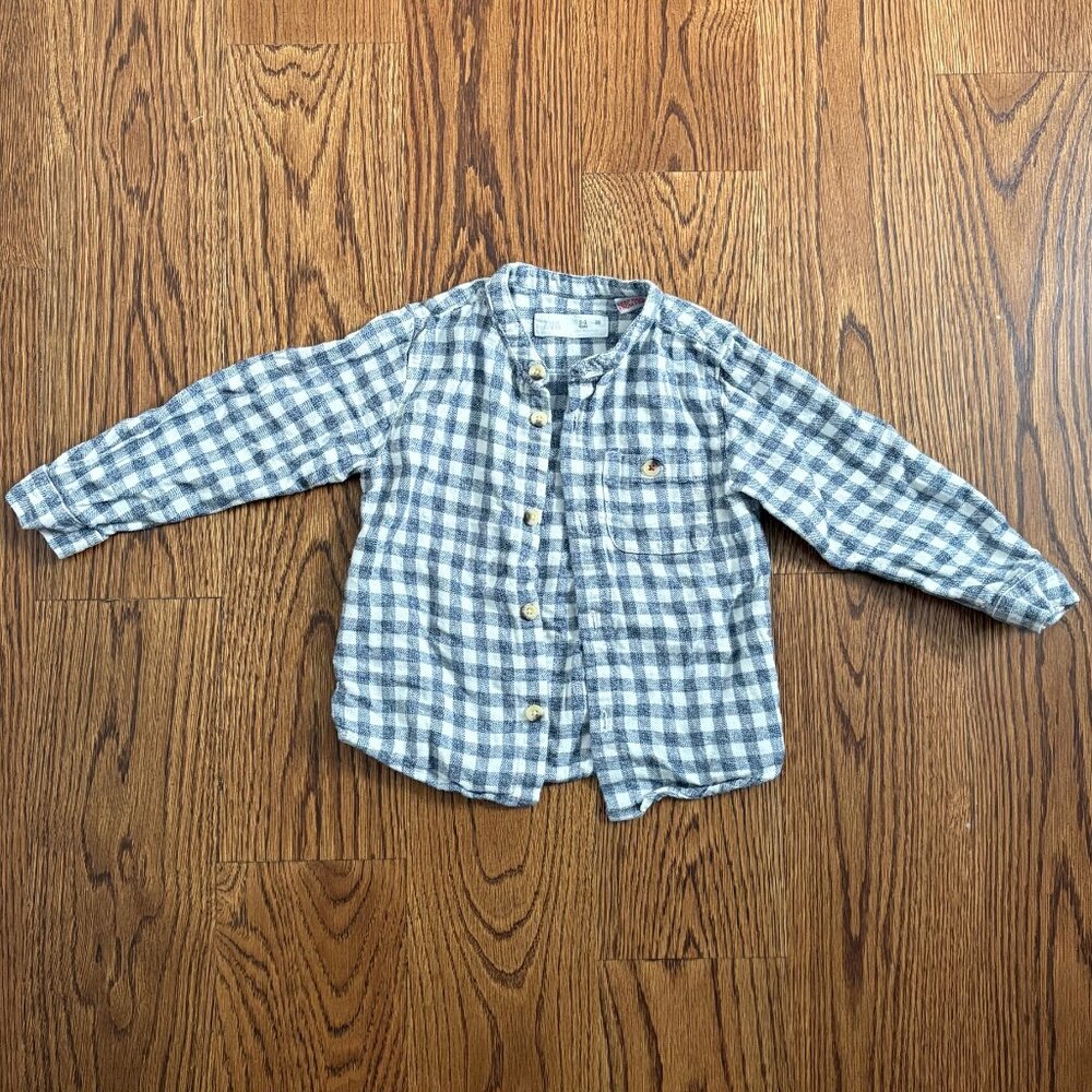 Zara Toddler Gingham Flannel - 2T - 3T